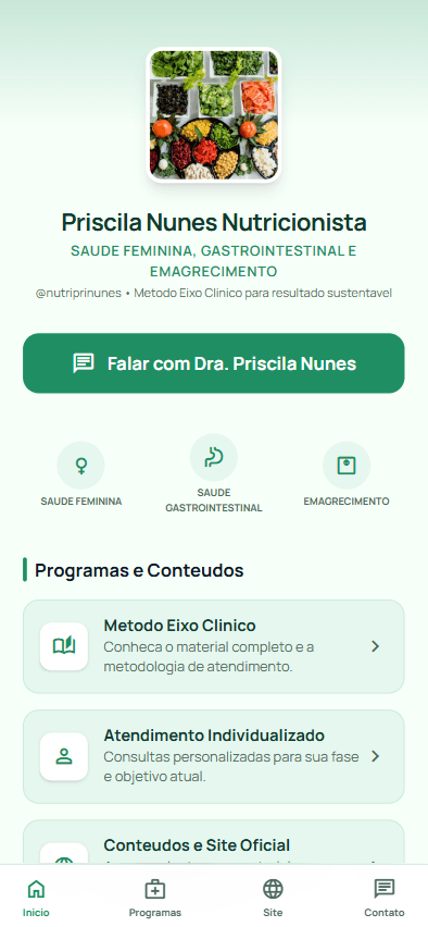 Preview da bio PaginaBio